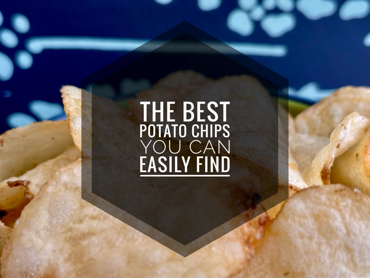 A close up photo of Utz potato chips with a text overlay that reads "The best potato chips you can easily find".